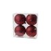 Kerstbal Set4 Glitter Donkerrood D10cm In Pvc Box 