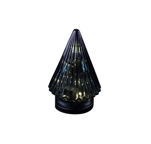 Sapin Noel Cone Verre Petrol 12x12x18cm Led Excl 3xaaa Batt.  Cosy @ Home