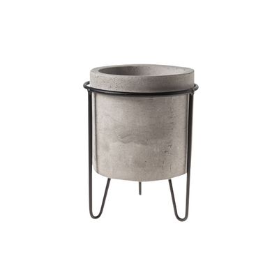 Cachepot Gris Rond Beton 13.5x13.5x17.5   Cosy @ Home