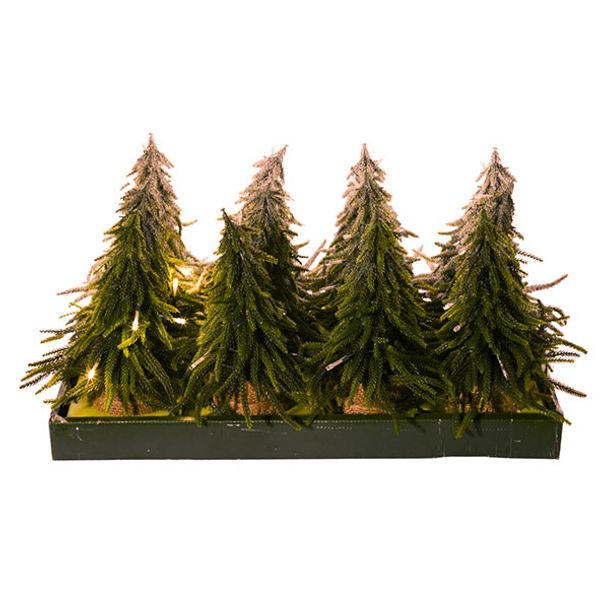 Kerstboom Set12 Groen Led 20x20xh28 8 3ass Excl 3xaaa Batt Kunststof 