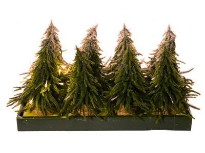 Kerstboom Set12 Groen Led 20x20xh28 8 3ass Excl 3xaaa Batt Kunststof