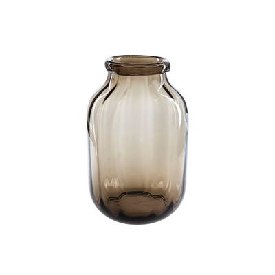 Vaas Bruin Rond Glas 20,5x20,5xh32 Optic   Cosy @ Home