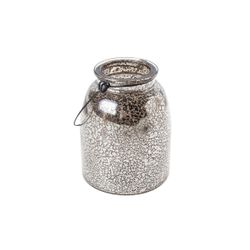 Cosy @ Home LANTAARN GLAS ANT ZILVER 9.4X9.4X12CM 