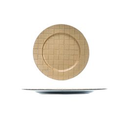 BORD SQUARES GOUD ROND 33X33X2CM 