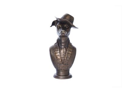 Buste Brass - Geelkoper Polyresin 15,3x1 4,7xh31,7 Dog Hat