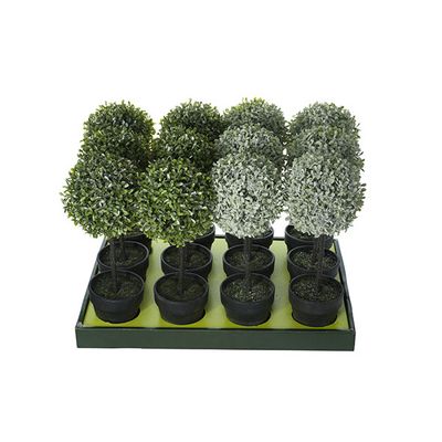 Buxus Set12 Groen Kunststof 15x15xh43   Cosy @ Home