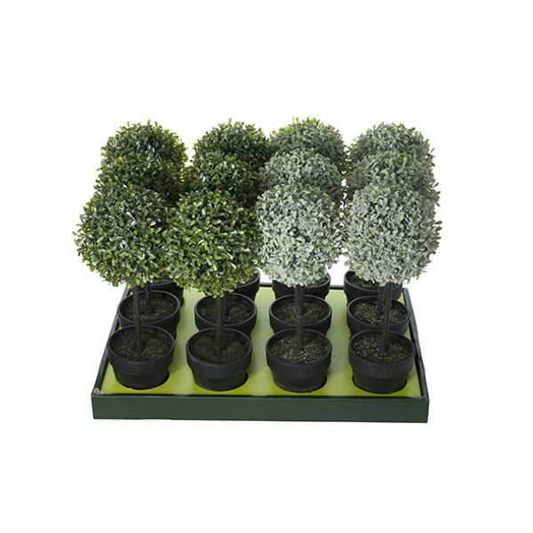 Buxus Set12 Groen Kunststof 15x15xh43  