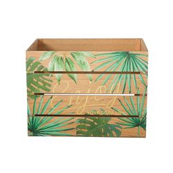 Cosy @ Home Jungle Krat Hout Naturel Groen30x22x22cm  