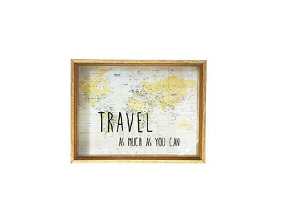 Tirelire Travel Bois 26x20xh6cm 