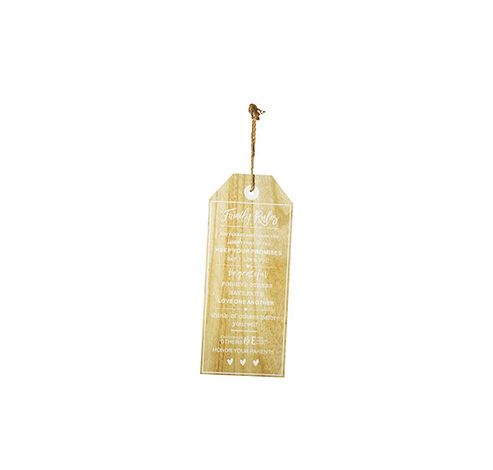 Suspension Regles De Famille 17x2xh40cm En Bois  Cosy @ Home