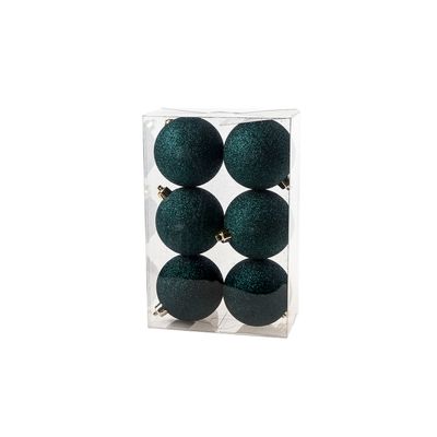 Boule Noel Scintill Set6 Petrol D8cm   Cosy @ Home