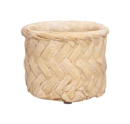 Cachepot Largo Beige 10,5x10,5xh8,5cm Ro Nd Ciment  Cosy @ Home