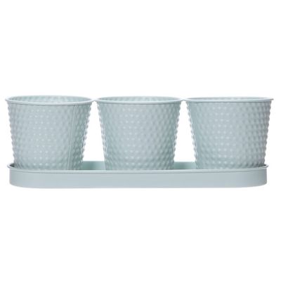 Pot Trio Plateau Mint 35x32xh10,5cm Oval E Metal  Cosy @ Home