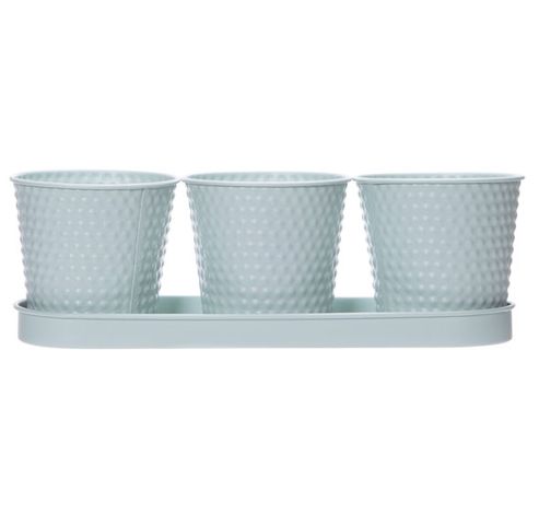 Pot Trio Plateau Mint 35x32xh10,5cm Oval E Metal  Cosy @ Home