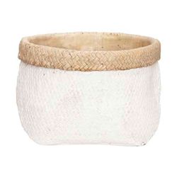 Cosy @ Home Cachepot Coupe Ass2 Natural-white 23x23 H15,5cm Rond Ciment 