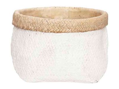 Cachepot Ass2 Natural-white 23x23xh15, 5cm Rond Cement