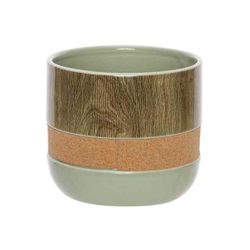 Cosy @ Home Cachepot Cork - Wood Vert 16,5xh14,4cm R Ond Dolomite 