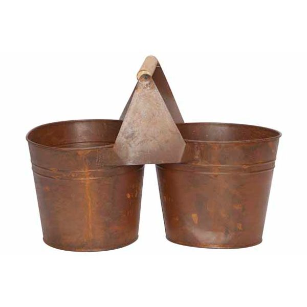 Duopot Rusty Roest 26x13xh17cm Rond Zink  