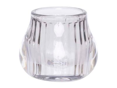 Theelichthouder Grijs 8x8xh6,8cm Glas 