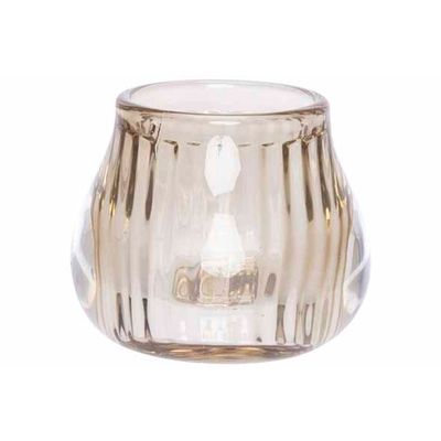 Bougeoir Brun 8x8xh6,8cm Verre   Cosy @ Home