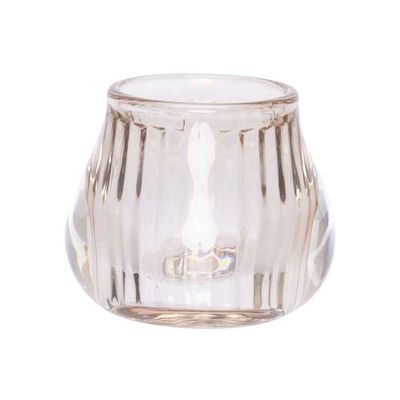 Bougeoir Beige 8x8xh6,8cm Verre   Cosy @ Home