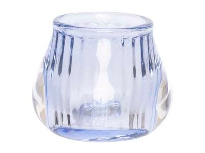Bougeoir Bleu Claire 8x8xh6,8cm Verre 