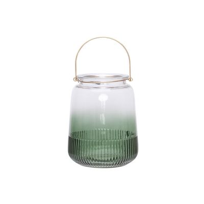 Lantaarn Groen D19xh24cm Glas   Cosy @ Home