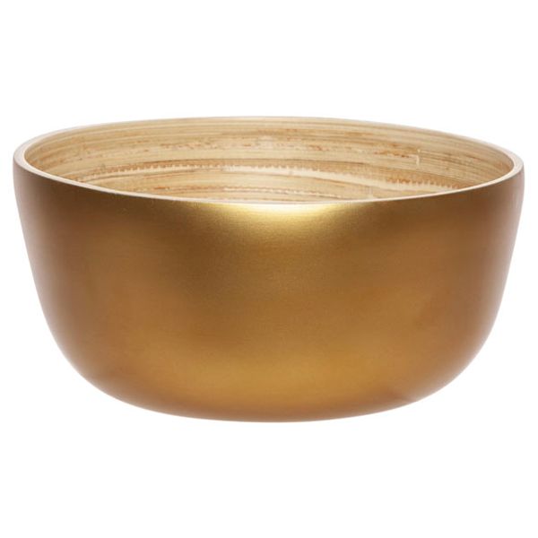 Cosy @ Home Bowl Goud 20x20xh10cm Rond Bamboe 