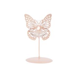 Cosy @ Home Vlinders 1x Glass Cup D6,5-h5cm Peach 10 X10xh18cm Rond Metaal 