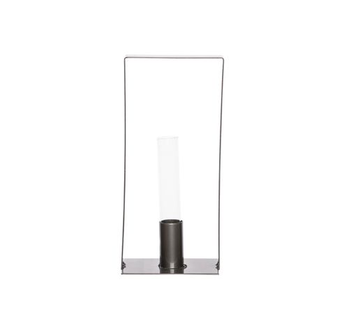 Staander 1x Glass Tube D2.5-h15cm Grijs 11x8xh25cm Rechthoek Metaal  Cosy @ Home