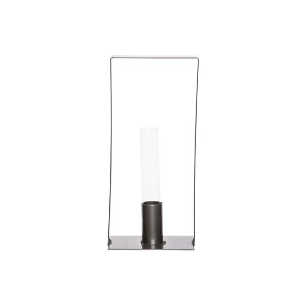 Staander 1x Glass Tube D2.5-h15cm Grijs 11x8xh25cm Rechthoek Metaal 