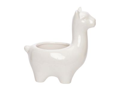 Potje Llama Wit 15x9xh18cm Rond Dolomite