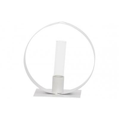 Staander 1x Glass Tube D2.5-h12cm Wit 17 X7xh17cm Rond Metaal  Cosy @ Home