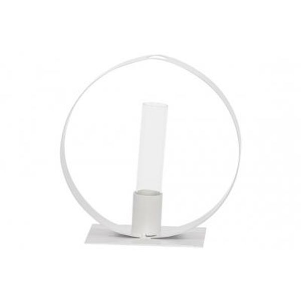 Cosy @ Home Staander 1x Glass Tube D2.5-h12cm Wit 17 X7xh17cm Rond Metaal