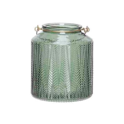 Lanterne Vert Fonce 14x14xh16cm Verre   Cosy @ Home