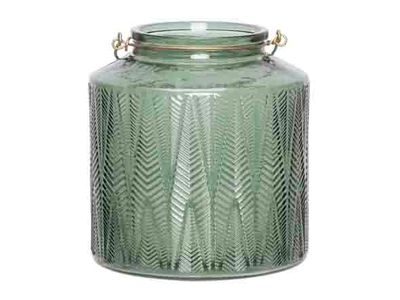 Lanterne Vert Fonce 19x19xh20cm Verre 