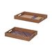 Cosy @ Home Dienblad Set2 Gold Blauw 40x29,5xh5cm Re Chthoek Hout 36x26x5cm