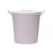 Cosy @ Home Emmer Deksel 2 Handles Silver Rim Roze 1 9x15xh19cm Rond Metaal