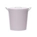 Cosy @ Home Emmer Deksel 2 Handles Silver Rim Roze 1 9x15xh19cm Rond Metaal