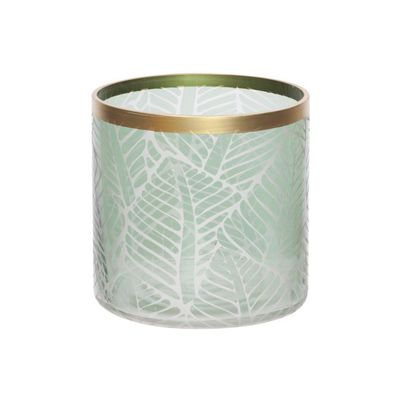 Lanterne Leaf Vert 8,8x8,8xh10cm Rond Ve Rre  Cosy @ Home