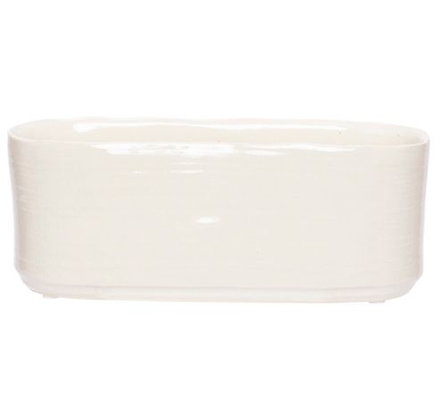 Plantenbak Creme 25x11xh10cm Ovaal Aarde Werk  Cosy @ Home