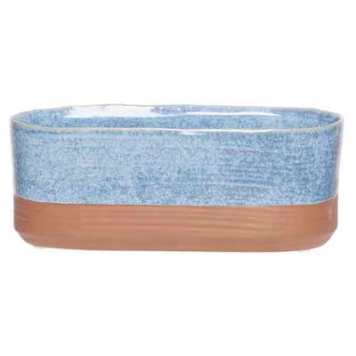 Bac A Plantes Duo Bleu Jeans 15x8xh8cm O Vale Gres  Cosy @ Home