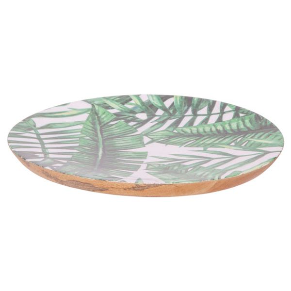 Cosy @ Home Jungle Dienblad Groen 40x40xh3cm Rond Hout