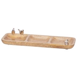 Aperoschaaltje Bruin 38,5x13,5xh3cm Rech Thoek Hout 