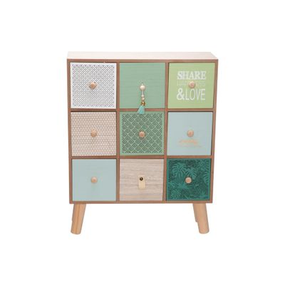 Armoire Tiroir Share Happiness Vert 39,5 X15,4xh49,5cm Bois  Cosy @ Home