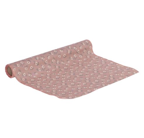 CHEMIN DE TABLE FLOWERS ROSE 35X200CM PO  Cosy @ Home