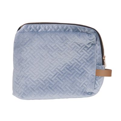 Trousse De Toilette Velvet Bleu 25x5xh20 Cm Textile  Cosy @ Home