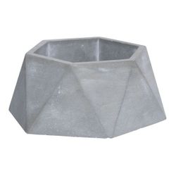 Cosy @ Home Cachepot   Gris Hexagone Gres 12x11xh5.5 Cm 