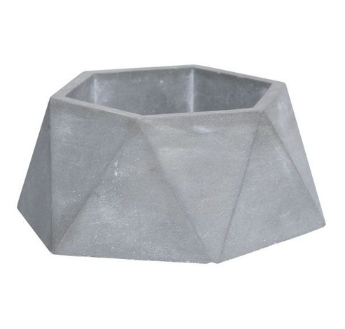 Cachepot   Gris Hexagone Gres 12x11xh5.5 Cm  Cosy @ Home