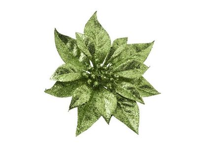 Kerstroos Clip Glitter Groen D18cm 